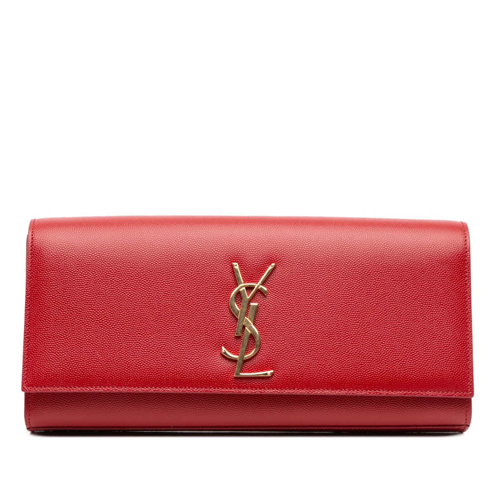 Saint Laurent Grain de Poudre Monogram Cassandre Clutch