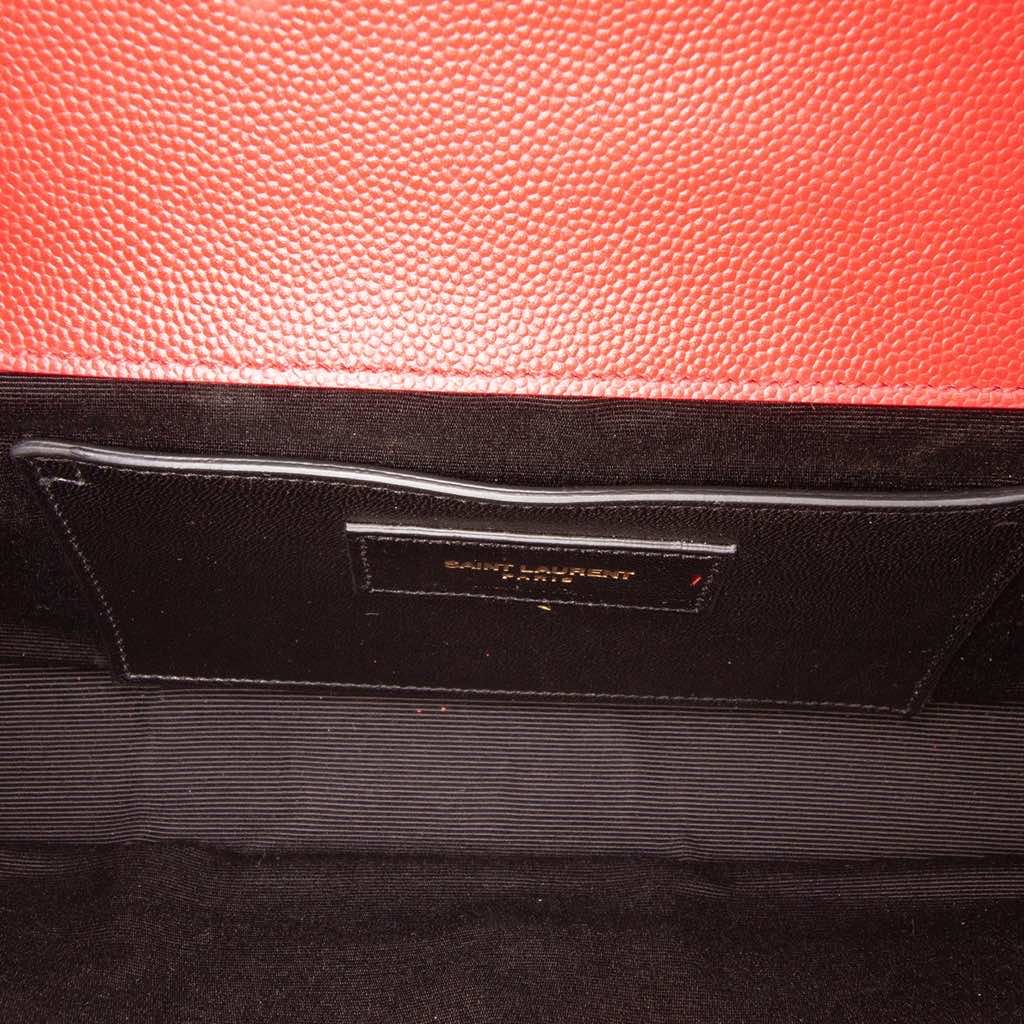 Saint Laurent Grain de Poudre Monogram Cassandre Clutch - 4