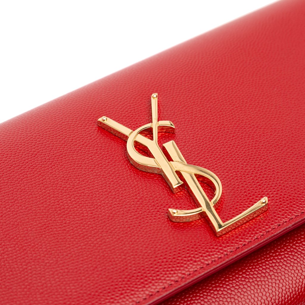 Saint Laurent Grain de Poudre Monogram Cassandre Clutch - Detail 2