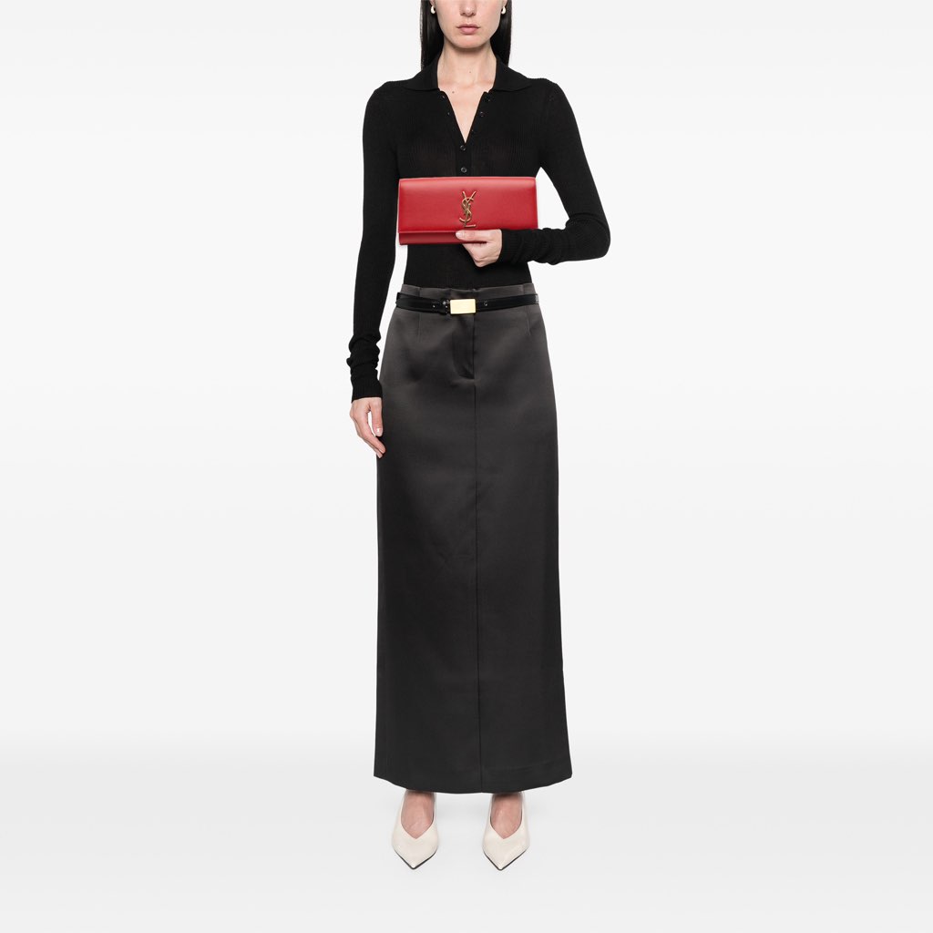 Saint Laurent Grain de Poudre Monogram Cassandre Clutch - Image 10