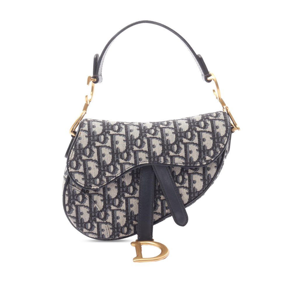 Dior Mini Oblique Canvas Saddle Bag
