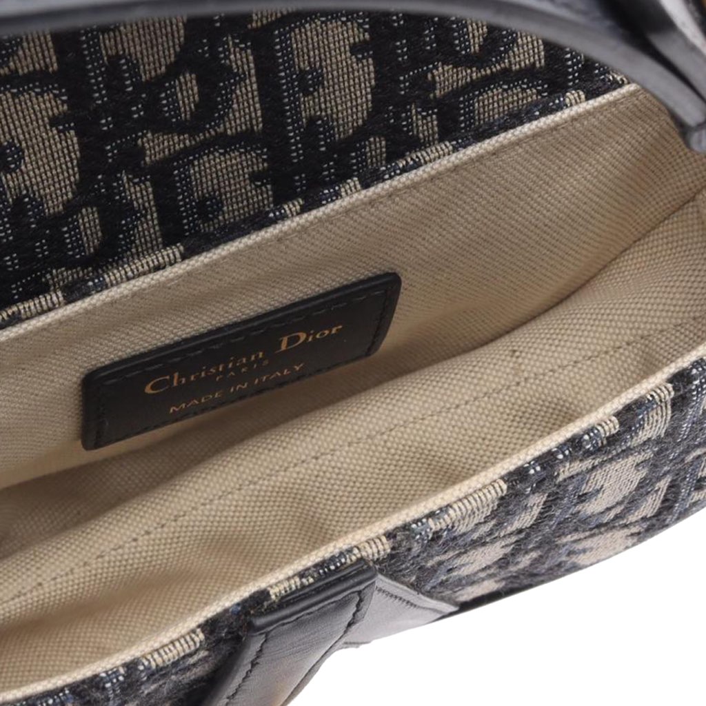 Dior Mini Oblique Canvas Saddle Bag - 3