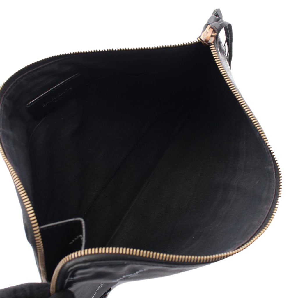 Balenciaga Lambskin Motocross Logo Print Classic Clutch - Image 6