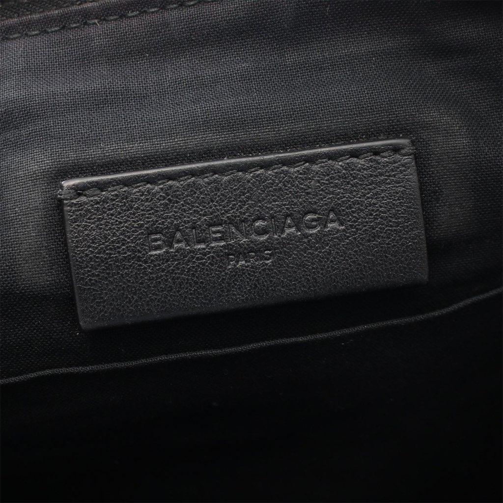 Balenciaga Lambskin Motocross Logo Print Classic Clutch - Side view