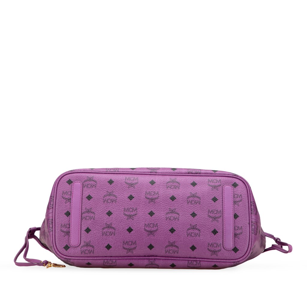 Mcm Medium Visetos Coasted Canvas Project Reversible Shopper Tote - 3