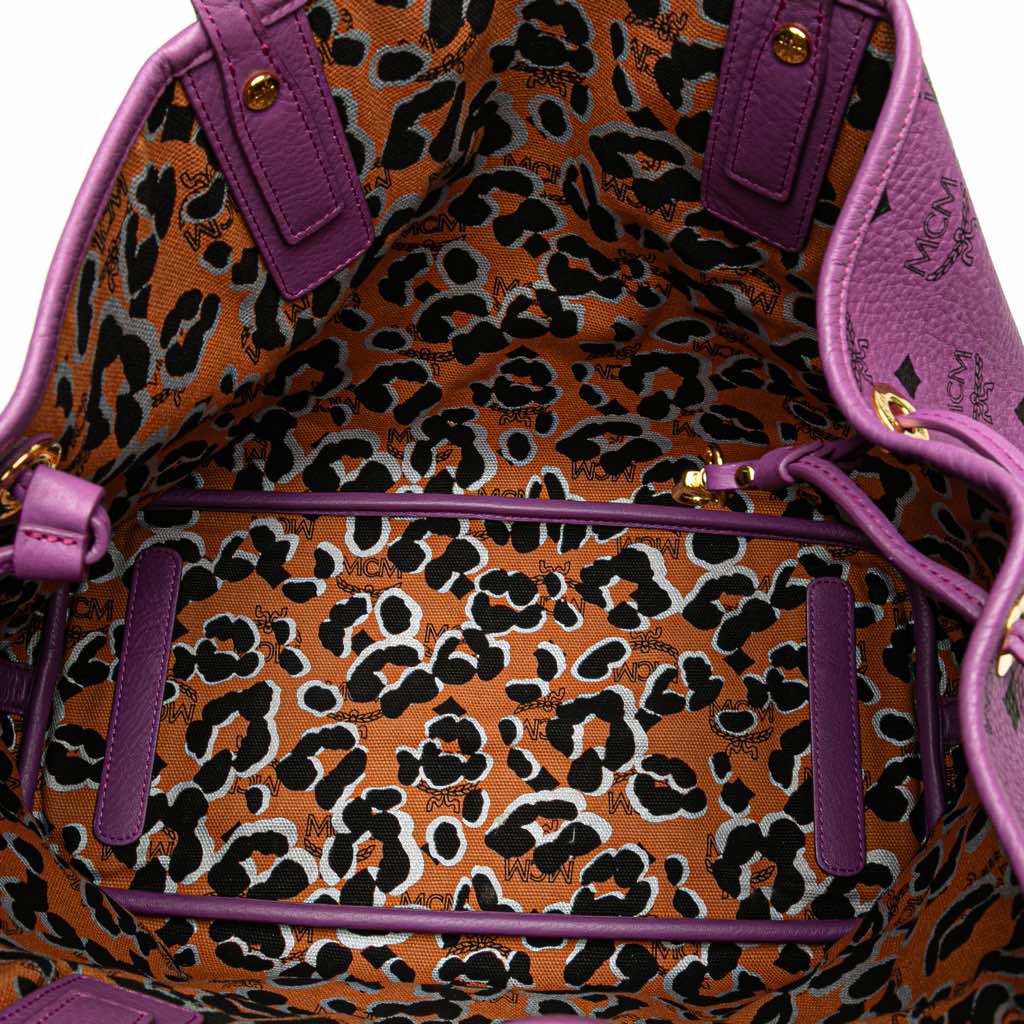 Mcm Medium Visetos Coasted Canvas Project Reversible Shopper Tote - 4