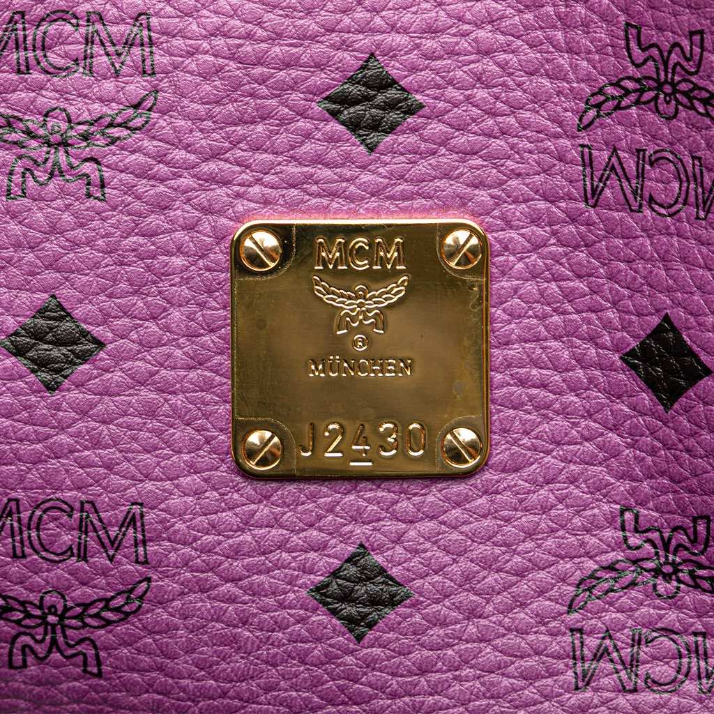 Mcm Medium Visetos Coasted Canvas Project Reversible Shopper Tote - 5