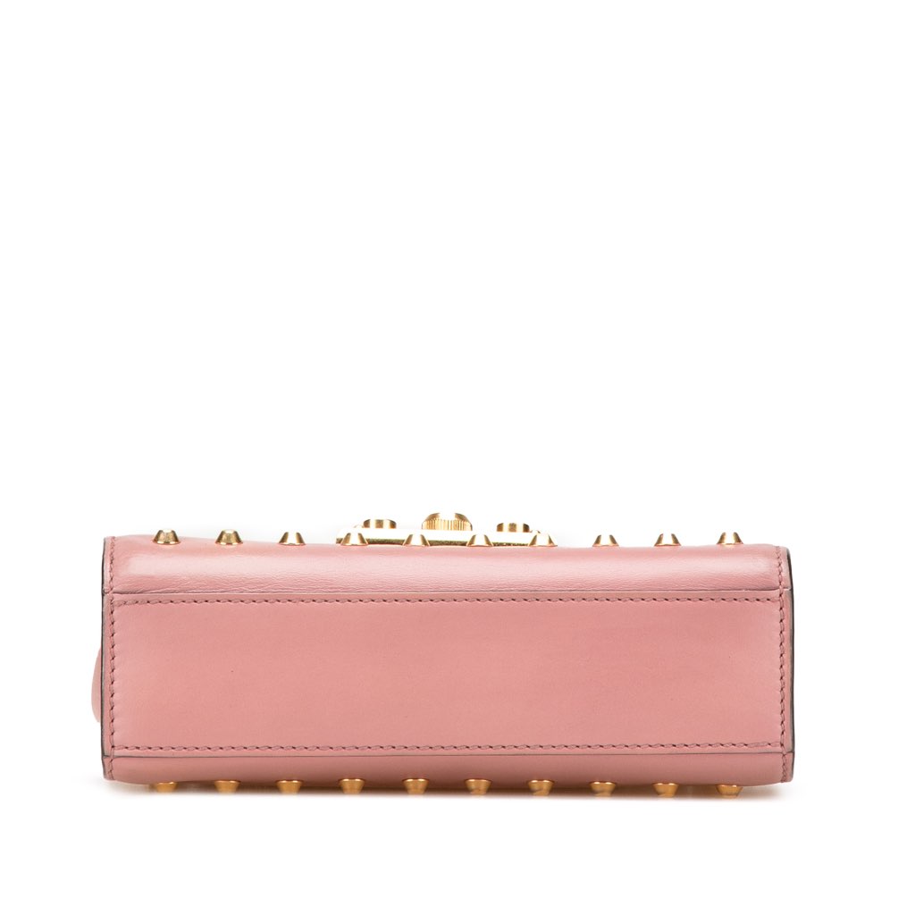 Gucci Small Pearl Studded Leather Padlock Crossbody - Image 6