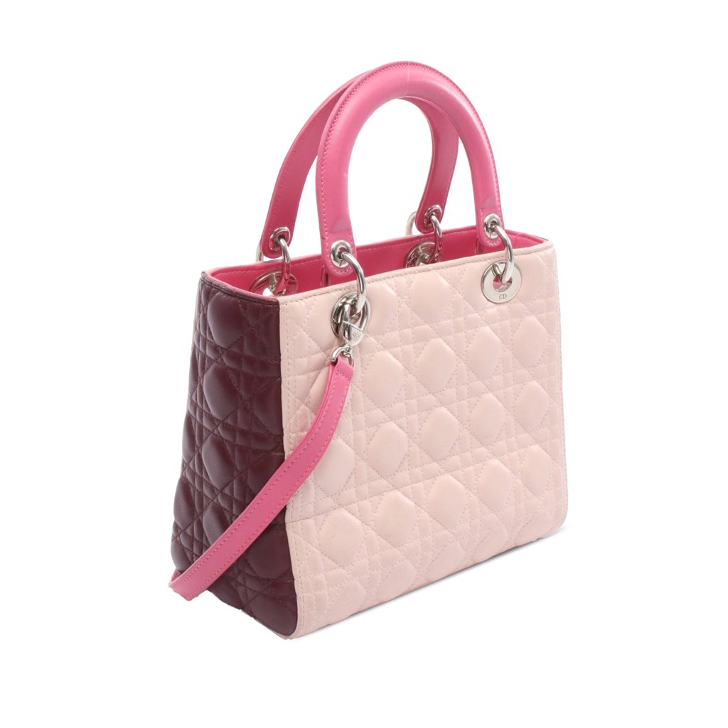 Dior Medium Tricolor Lambskin Cannage Lady Dior - 2