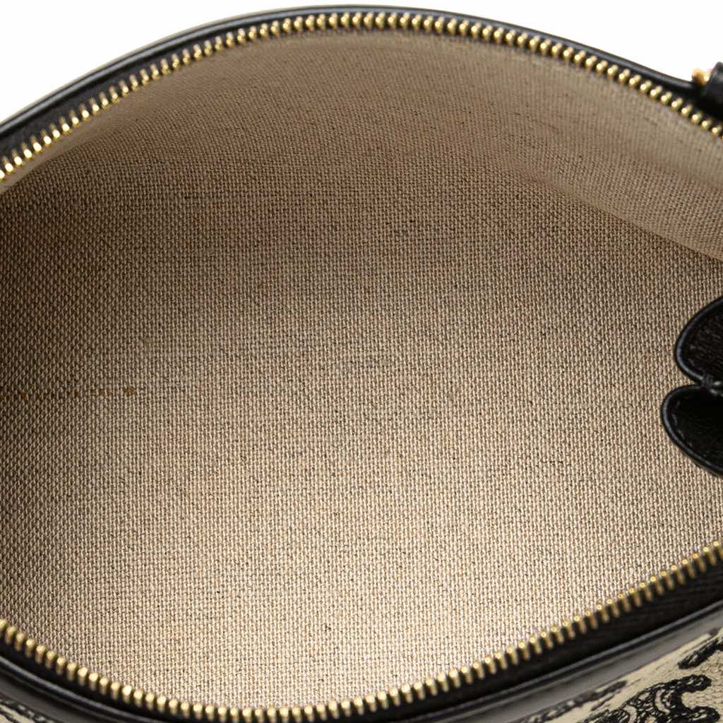 Celine Triomphe Emroidered Canvas Clutch On Chain - 4