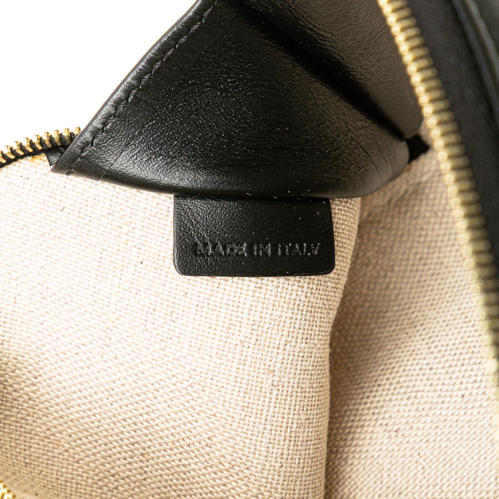 Celine Triomphe Emroidered Canvas Clutch On Chain - Side view