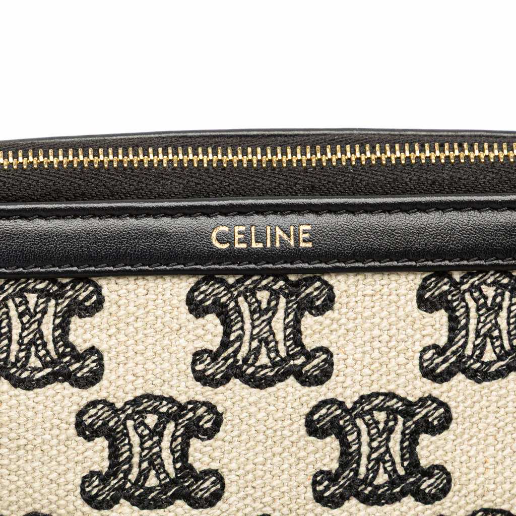 Celine Triomphe Emroidered Canvas Clutch On Chain - Detail 2
