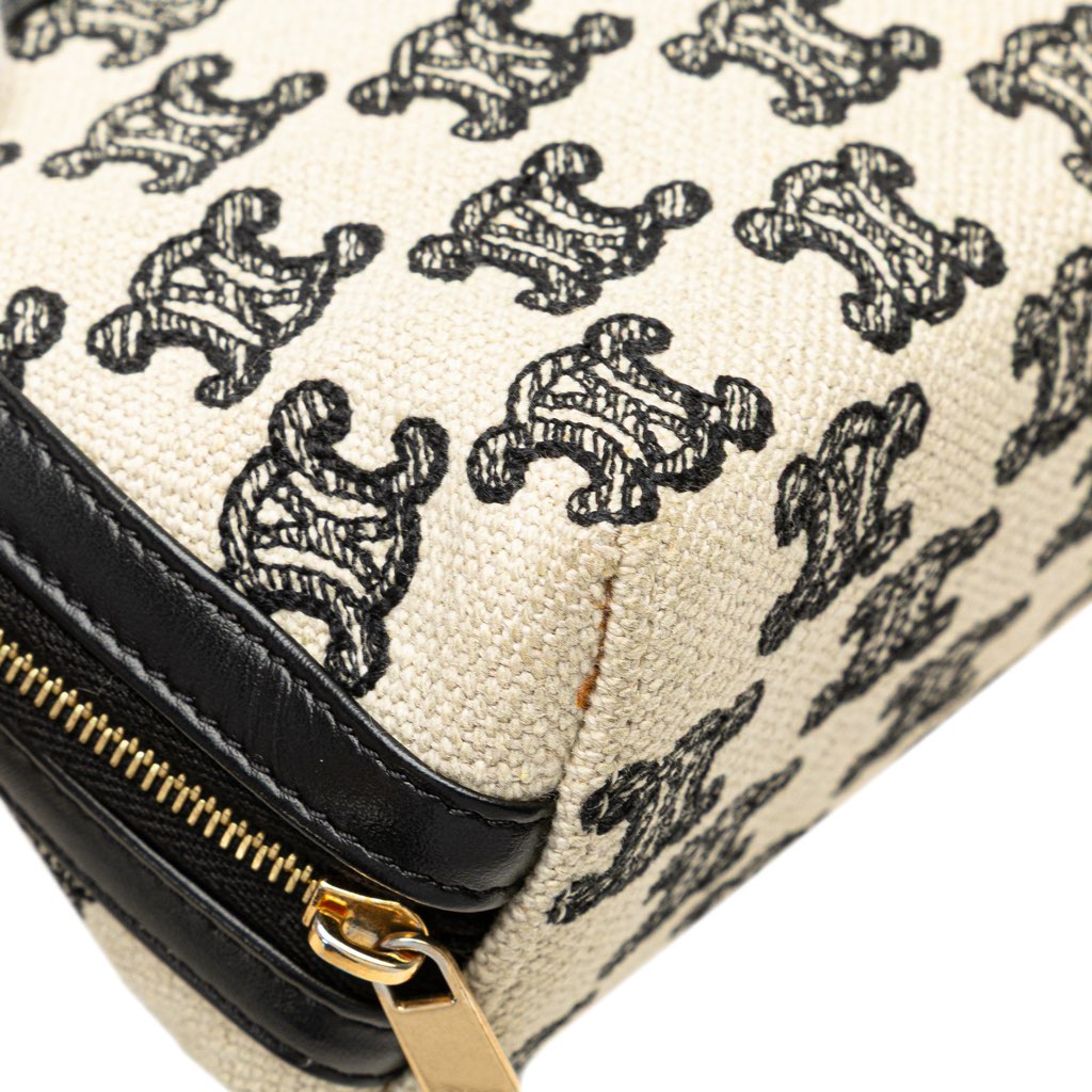 Celine Triomphe Emroidered Canvas Clutch On Chain - Image 10