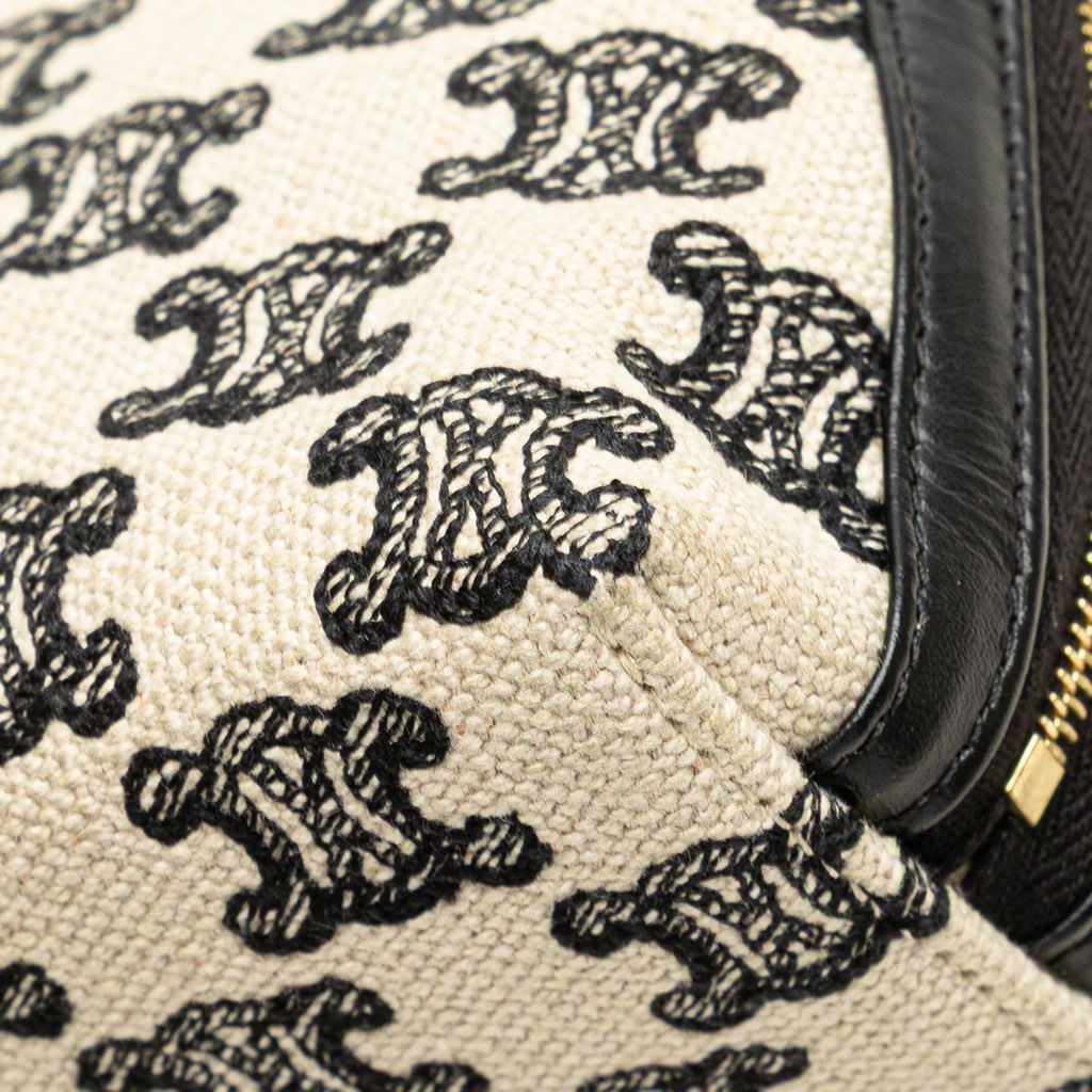 Celine Triomphe Emroidered Canvas Clutch On Chain - Image 11