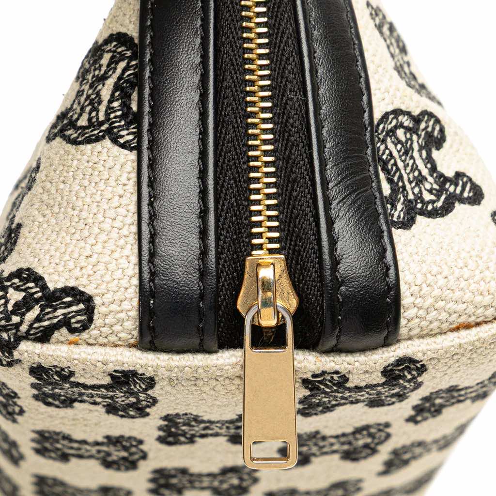 Celine Triomphe Emroidered Canvas Clutch On Chain - Image 12