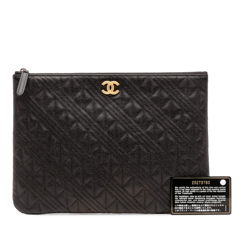 Chanel Medium Quilted Caviar O Case Clutch - Image 14