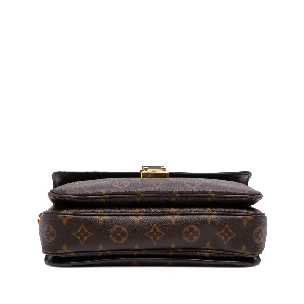 Louis Vuitton Monogram Braided Pochette Metis Brown Canvas Good - Inside View