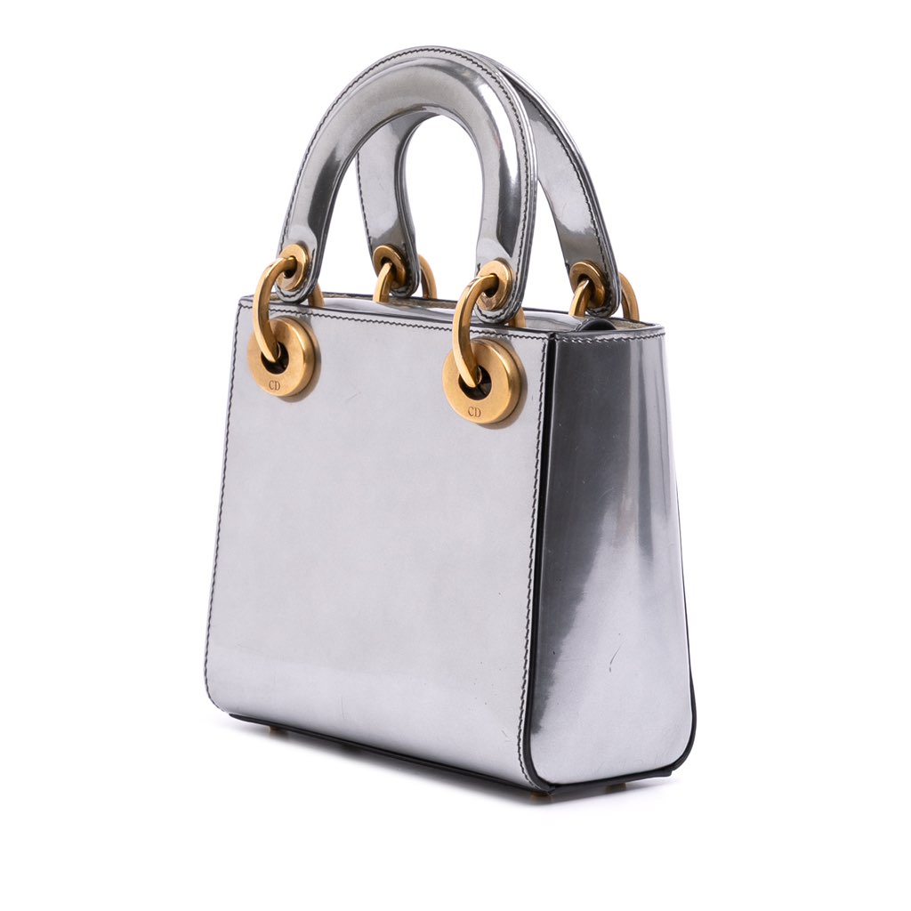 Dior Mini Metallic Glazed Calfskin Lady Dior - 2
