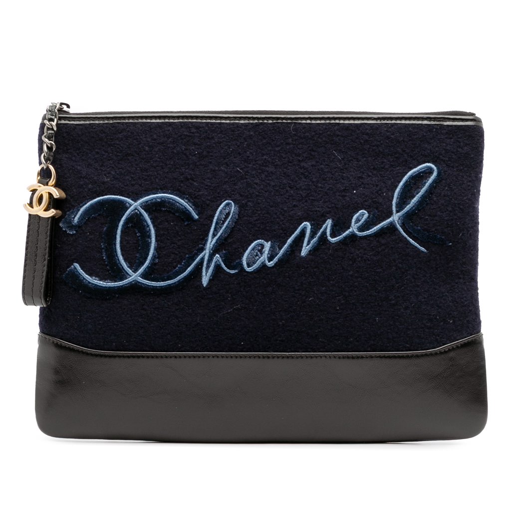 Chanel Paris-Hamburg Wool Embroidered Gabrielle Clutch