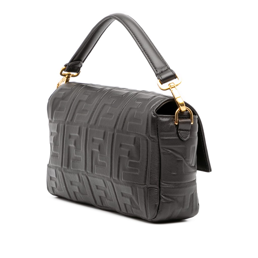 Fendi Zucca Embossed Leather Baguette Satchel - Back view