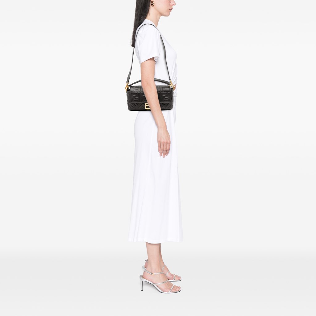 Fendi Zucca Embossed Leather Baguette Satchel - Image 14