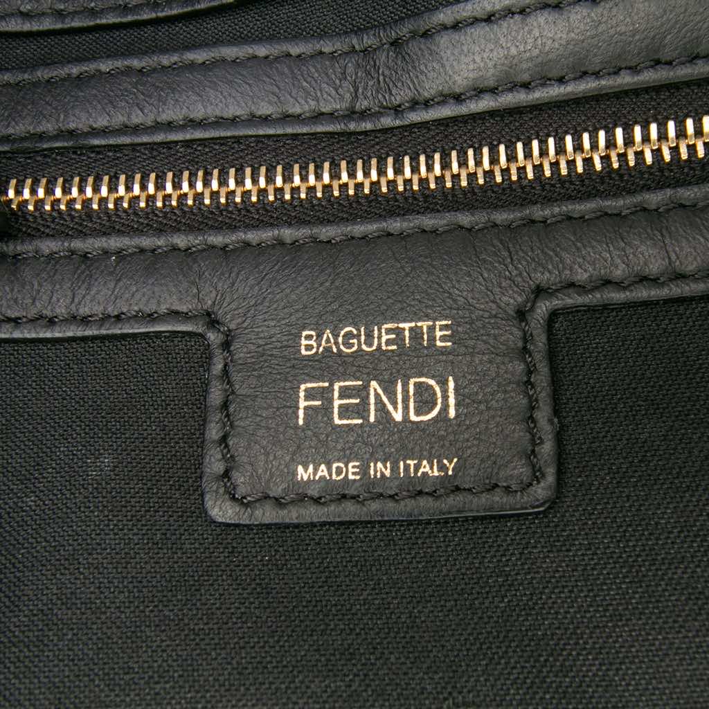Fendi Zucca Embossed Leather Baguette Satchel - Side view
