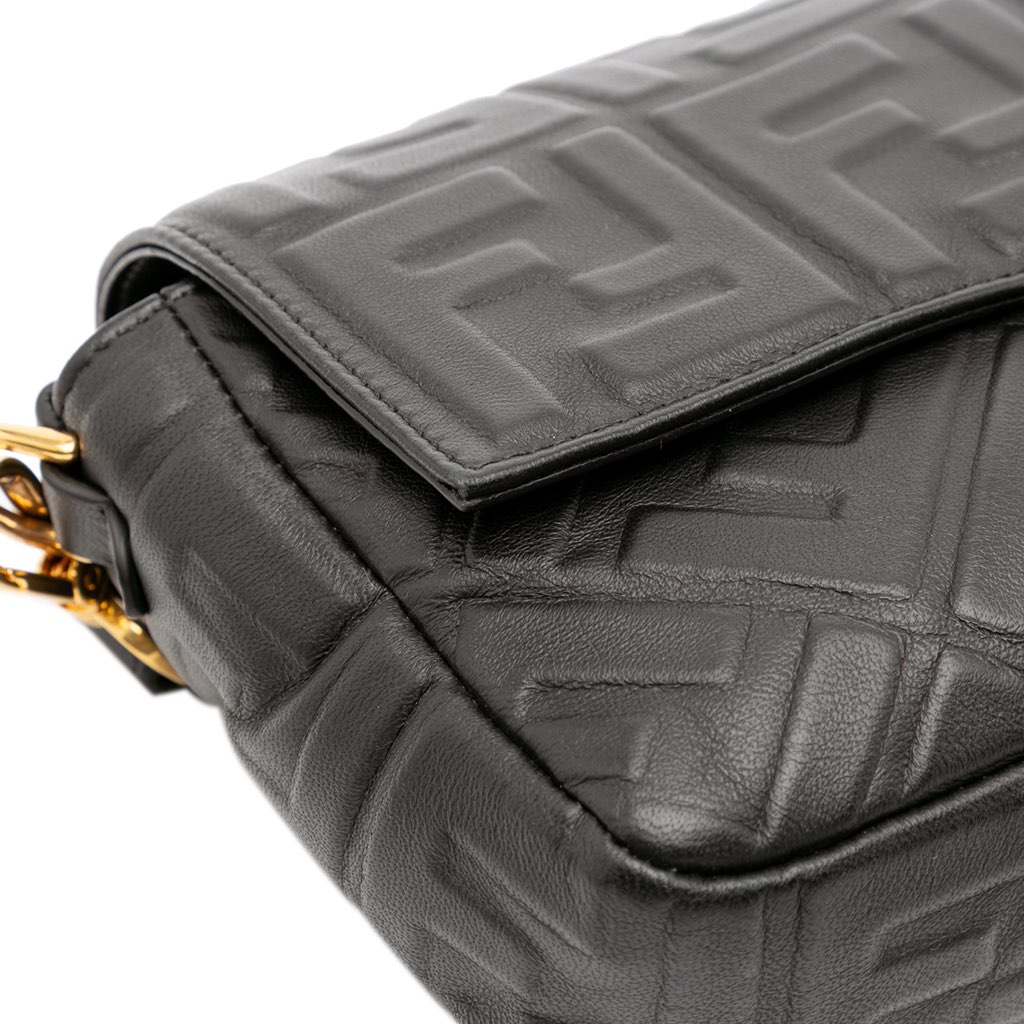 Fendi Zucca Embossed Leather Baguette Satchel - Image 10
