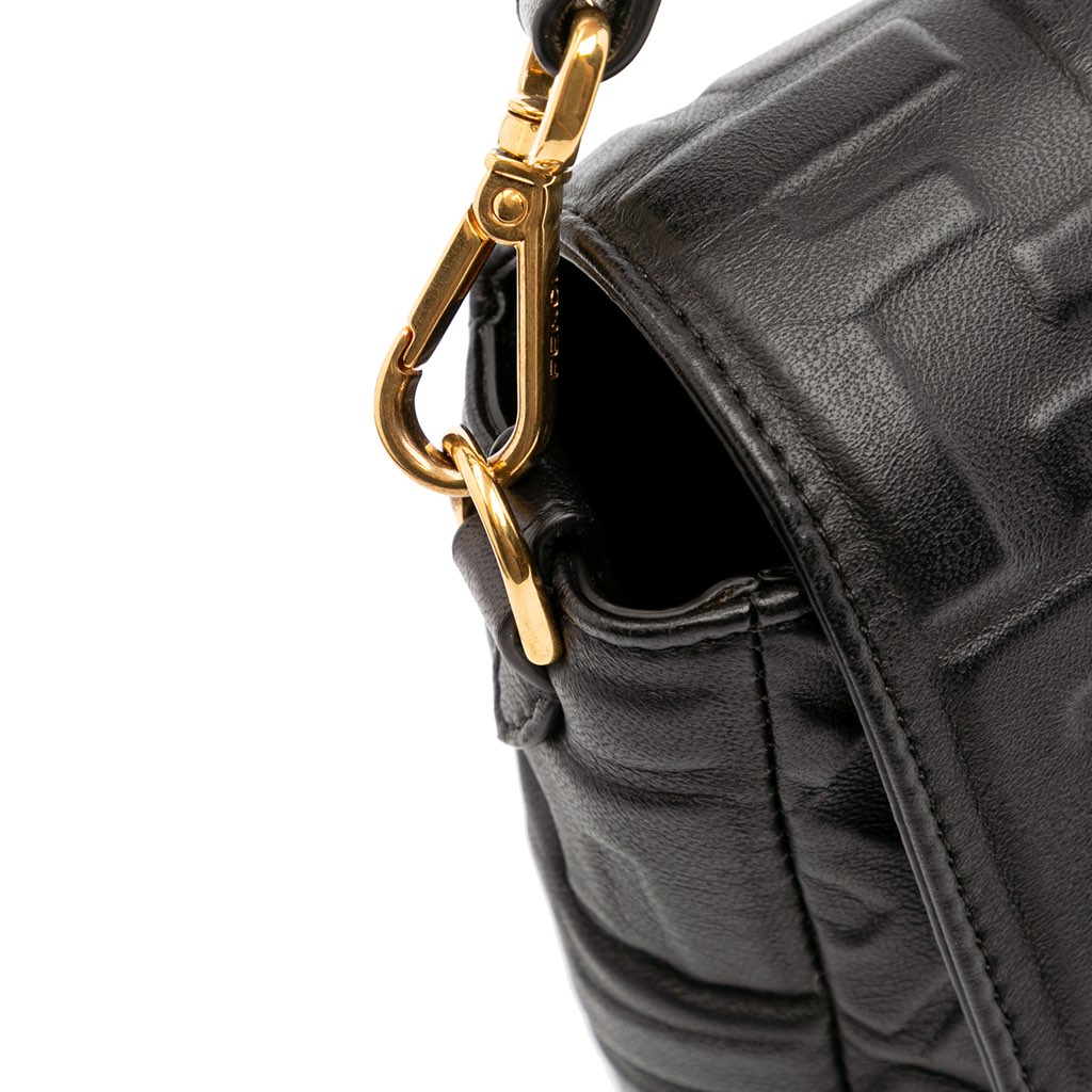 Fendi Zucca Embossed Leather Baguette Satchel - Image 12
