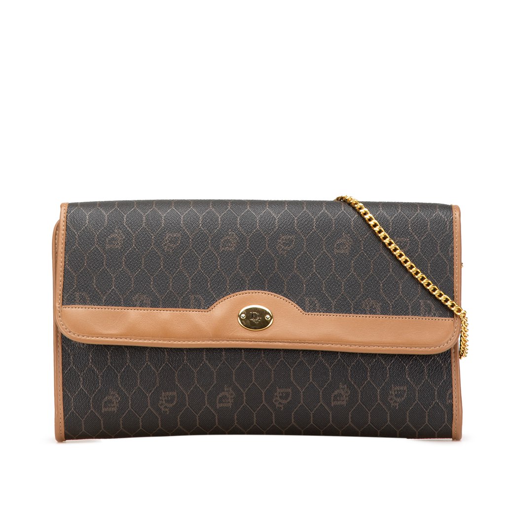 Dior Honeycomb Coated Canvas Chain Shoulder Bag