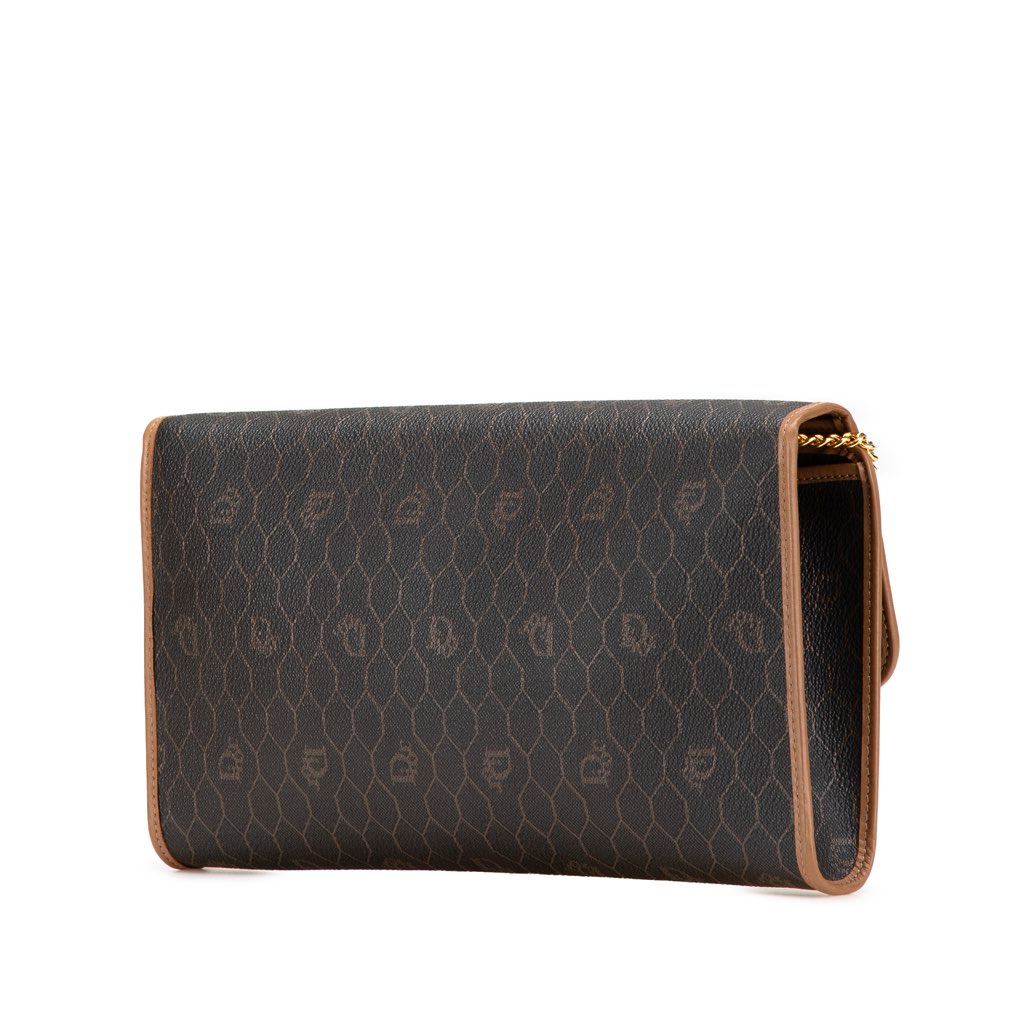 Dior Honeycomb Coated Canvas Chain Shoulder Bag - Back view