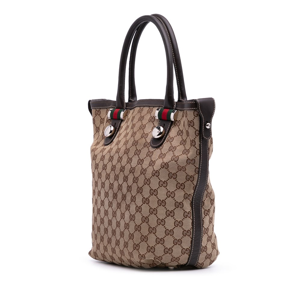 Gucci Medium GG Canvas Web Match Ball Tote - 2