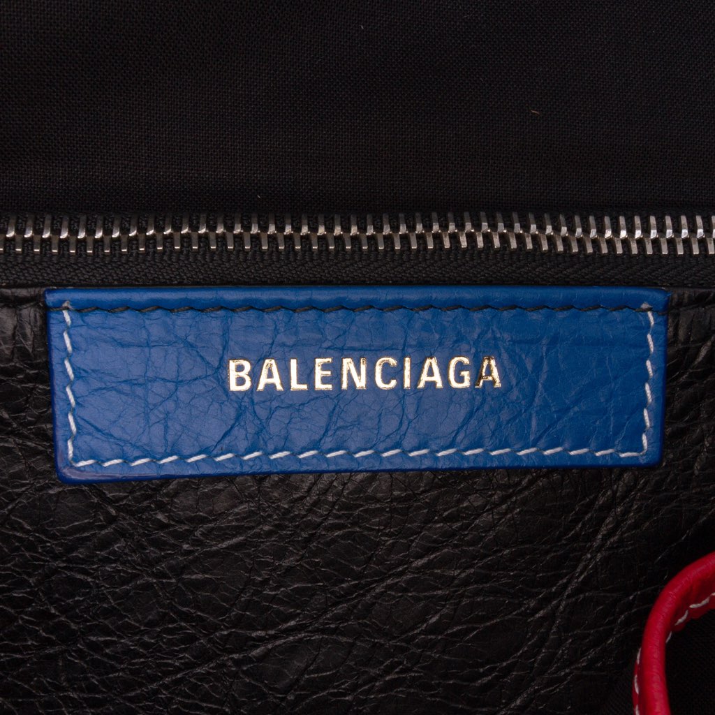 Balenciaga S Lambskin Fringe Bazar Shopper Satchel - Side view