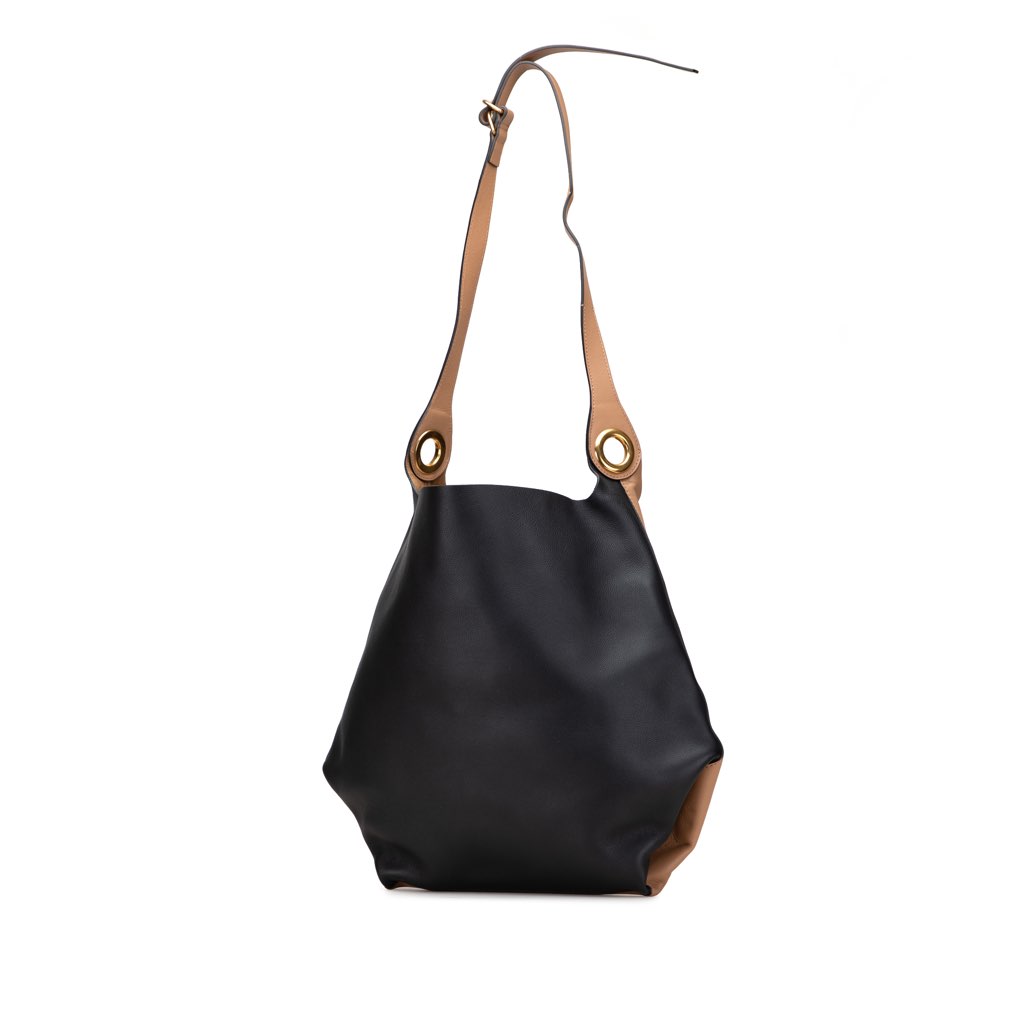 Burberry Bicolor Calfskin Grommet Hobo - Back view