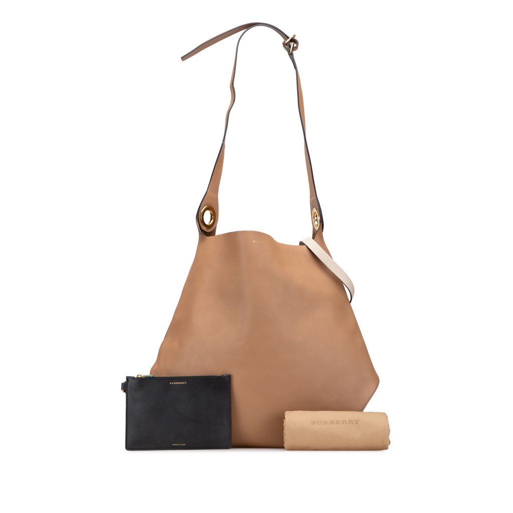 Burberry Bicolor Calfskin Grommet Hobo - Image 11