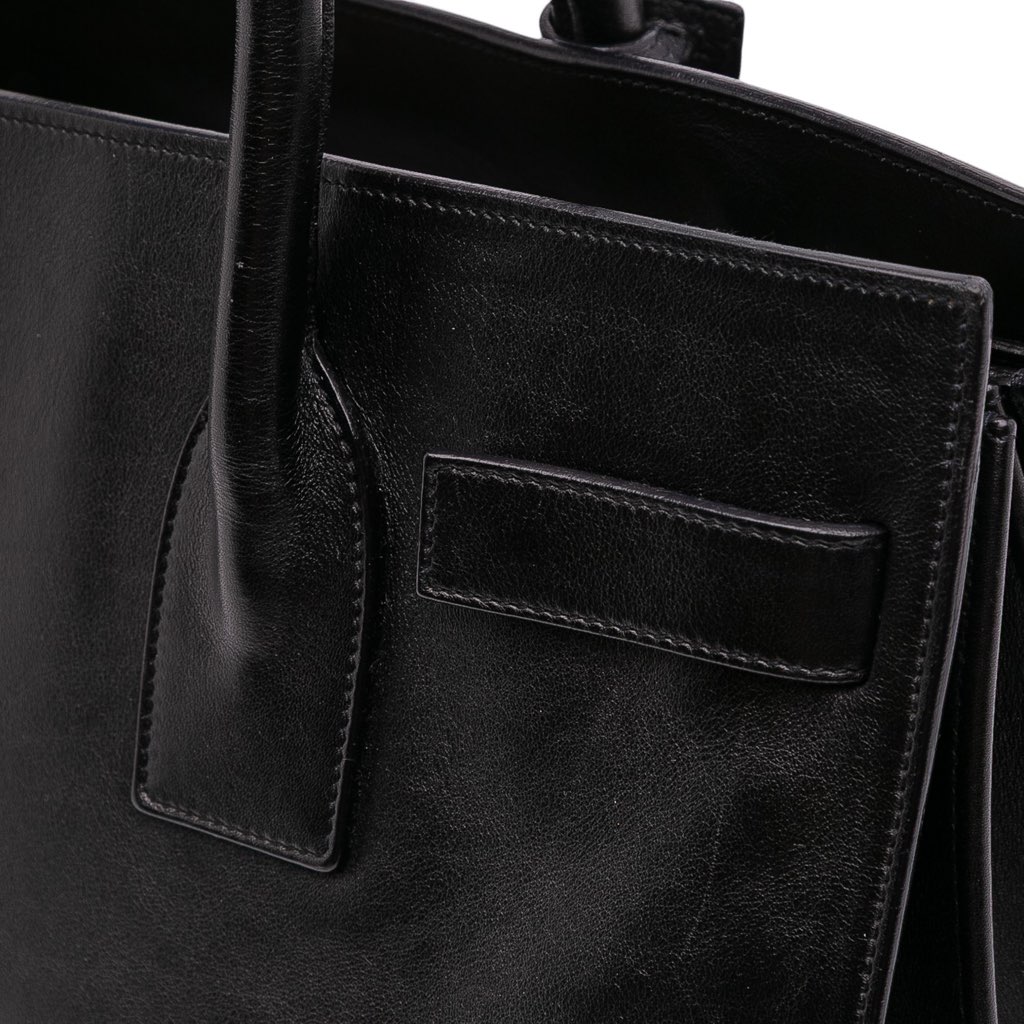 Saint Laurent Small Leather Sac De Jour Satchel - Image 11