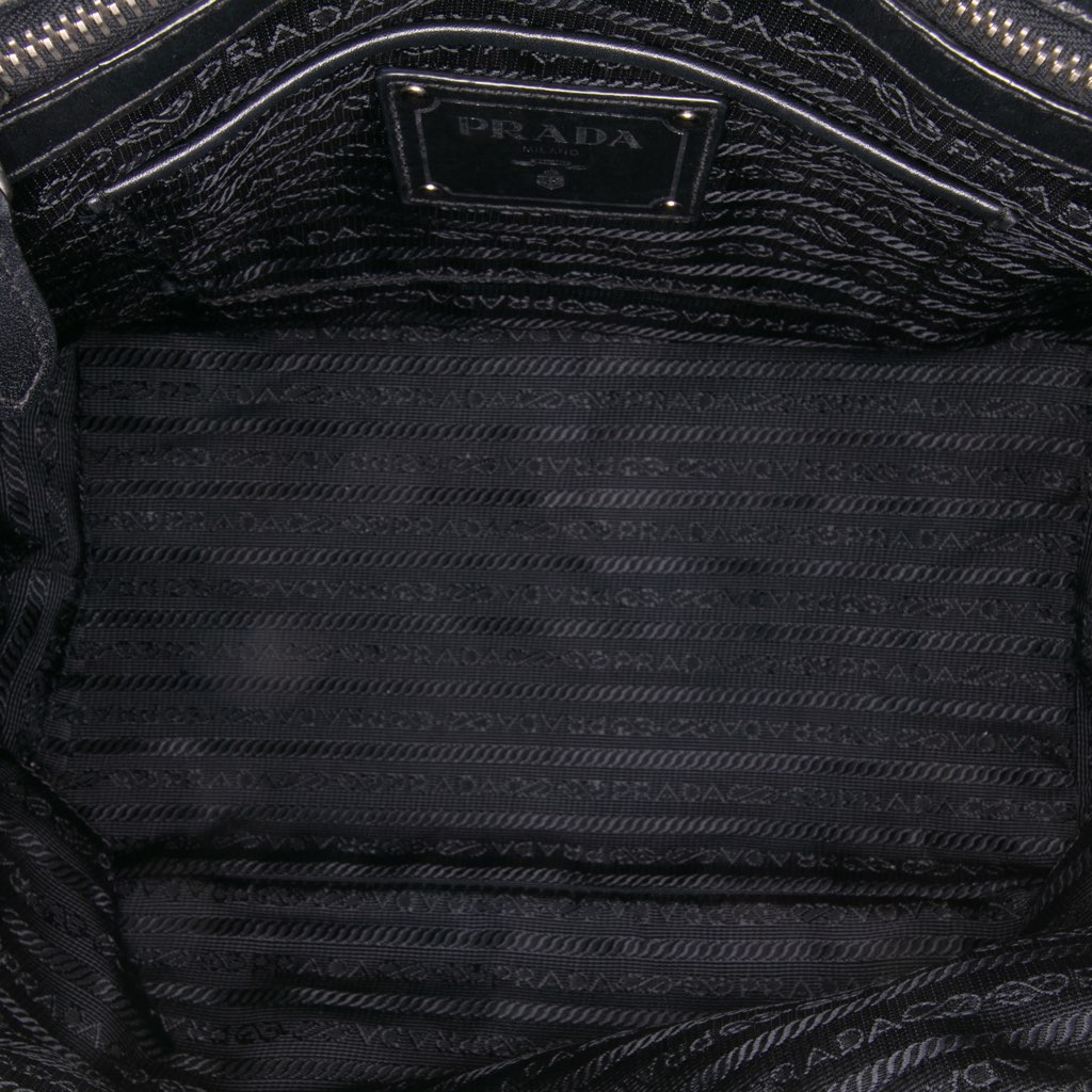 Prada Vitello Trimmed Tessuto Satchel - 4