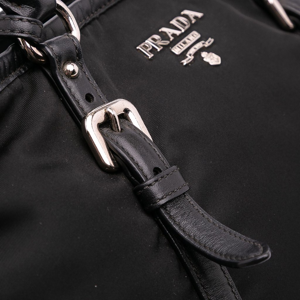 Prada Vitello Trimmed Tessuto Satchel - Image 10