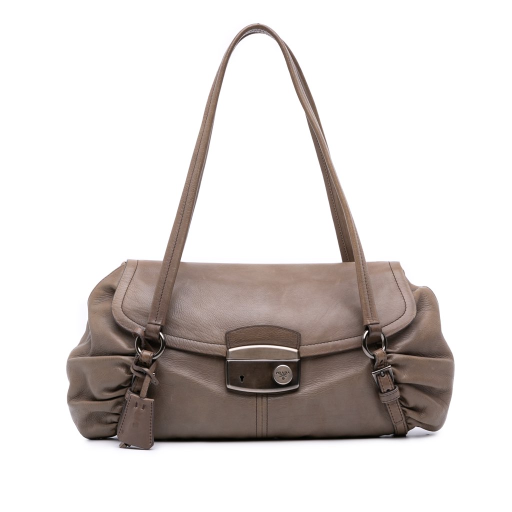 Prada Royal Calf Pushlock Shoulder Bag