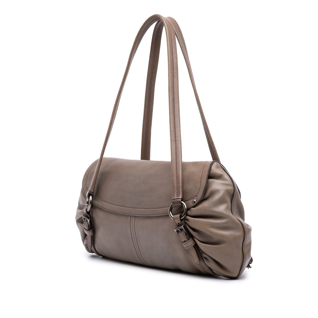 Prada Royal Calf Pushlock Shoulder Bag - Back view