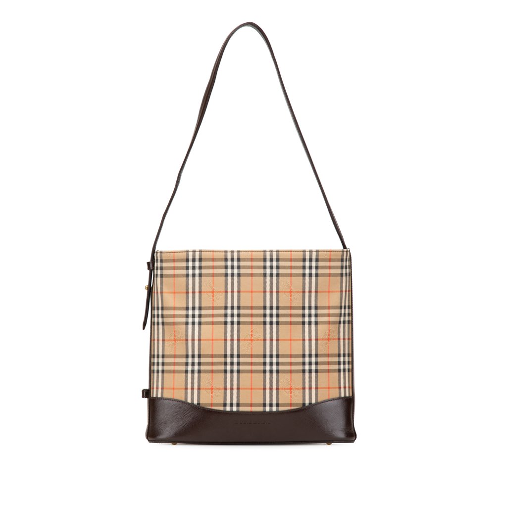 Burberry Haymarket Check Canvas Shoulder Bag