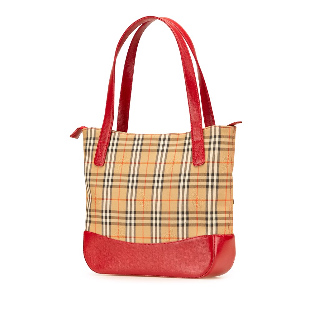 Burberry Haymarket Check Canvas Handbag - Back view