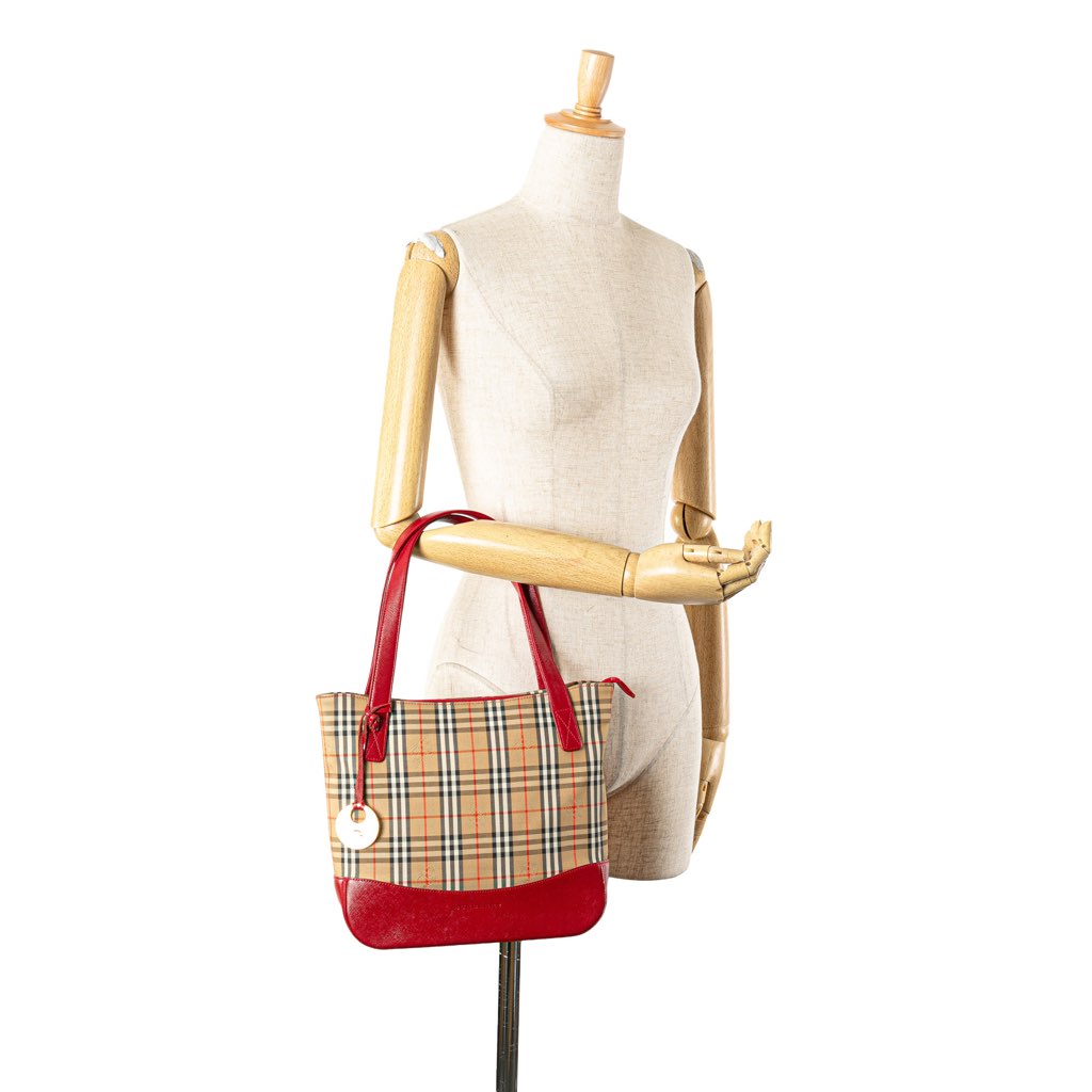 Burberry Haymarket Check Canvas Handbag - Image 13