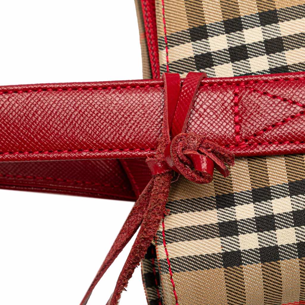 Burberry Haymarket Check Canvas Handbag - Image 12