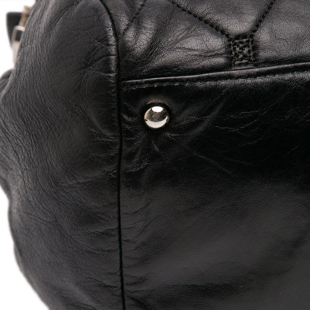Chanel Quilted Lambskin Hidden Chain Bowler Bag - Detail 2