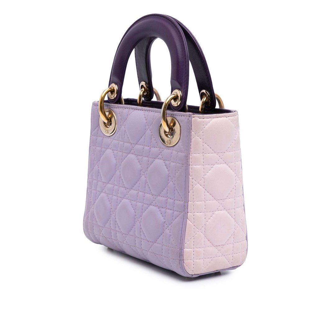 Dior Mini Tricolor Lambskin Cannage Lady Dior - 2