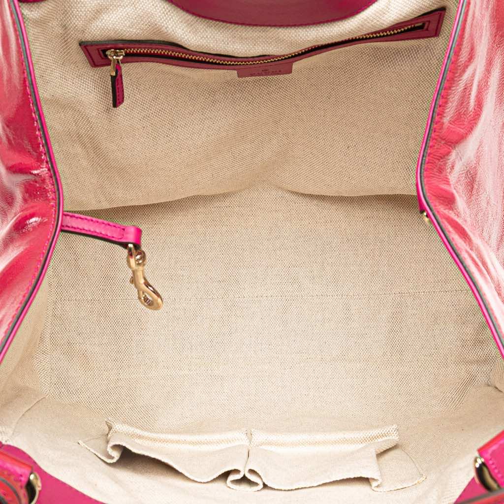 Gucci Medium Patent Soho Cellarius Tote - 4