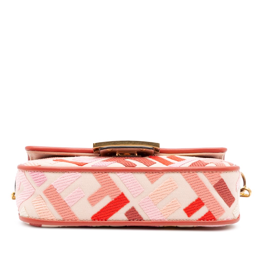 Fendi Mini Zucca Embroidered Baguette Satchel - Image 6
