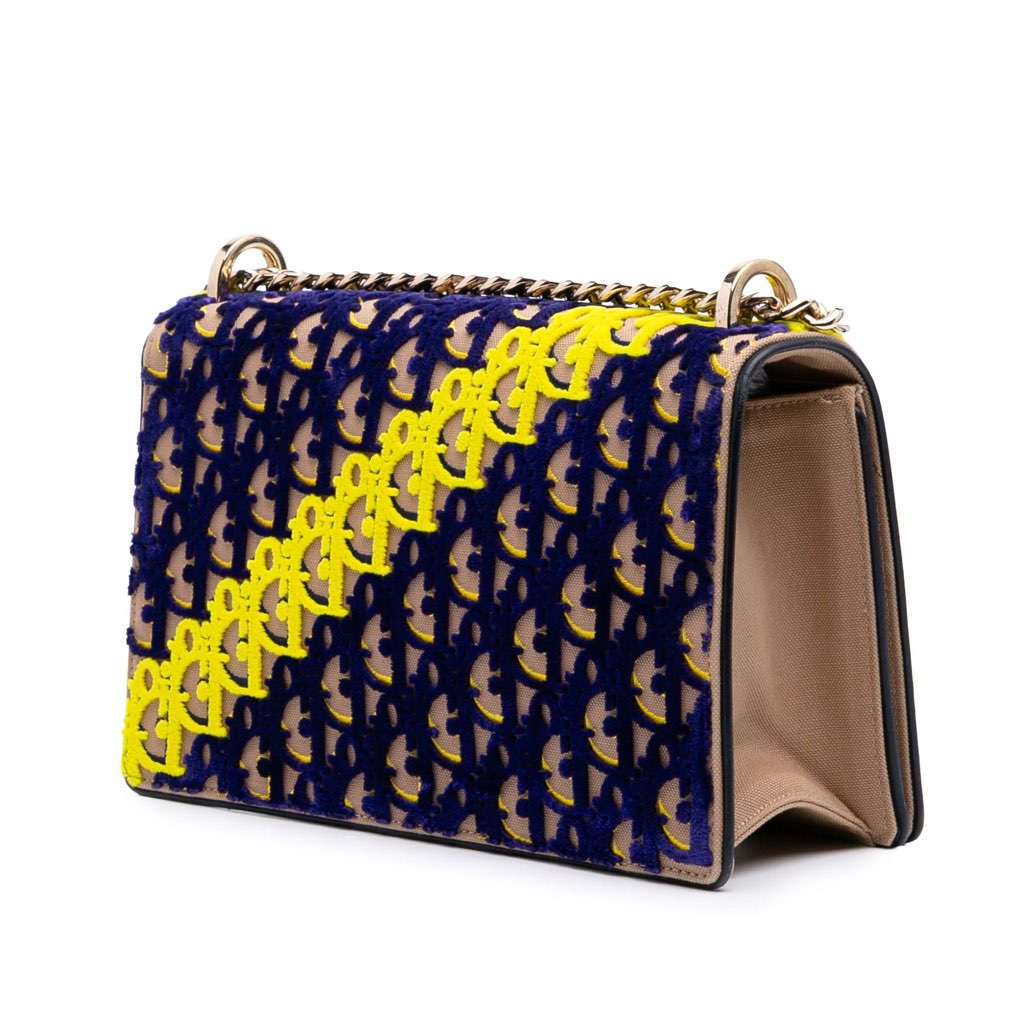 Dior Medium Oblique Canvas and Velvet Diorama Flap - 2