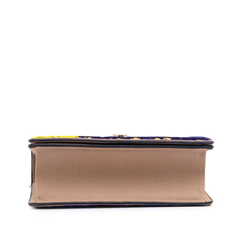 Dior Medium Oblique Canvas and Velvet Diorama Flap - 3