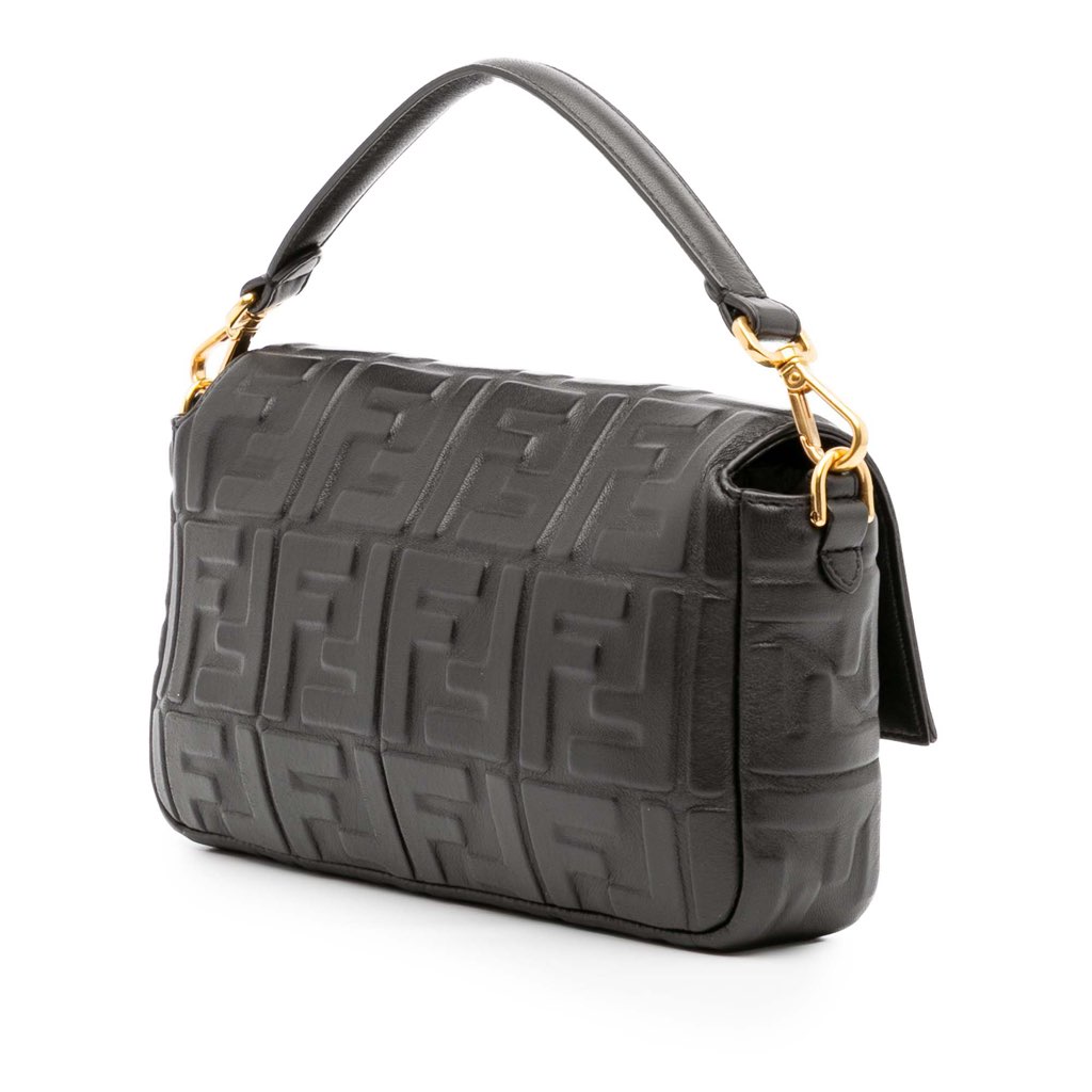 Fendi Zucca Embossed Leather Baguette Satchel - Back view